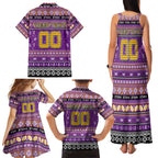 Personalized Storm Rugby Xmas Family Matching Tank Maxi Dress and Hawaiian Shirt Australia NRL Mascot