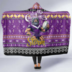 Storm Rugby Xmas Hooded Blanket Australia NRL Mascot