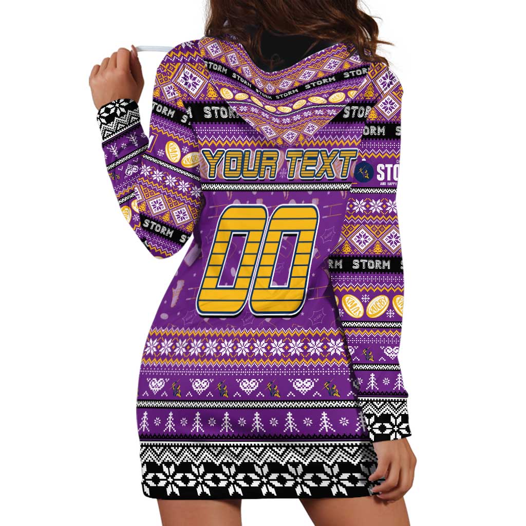 Personalized Storm Rugby Xmas Hoodie Dress Australia NRL Mascot