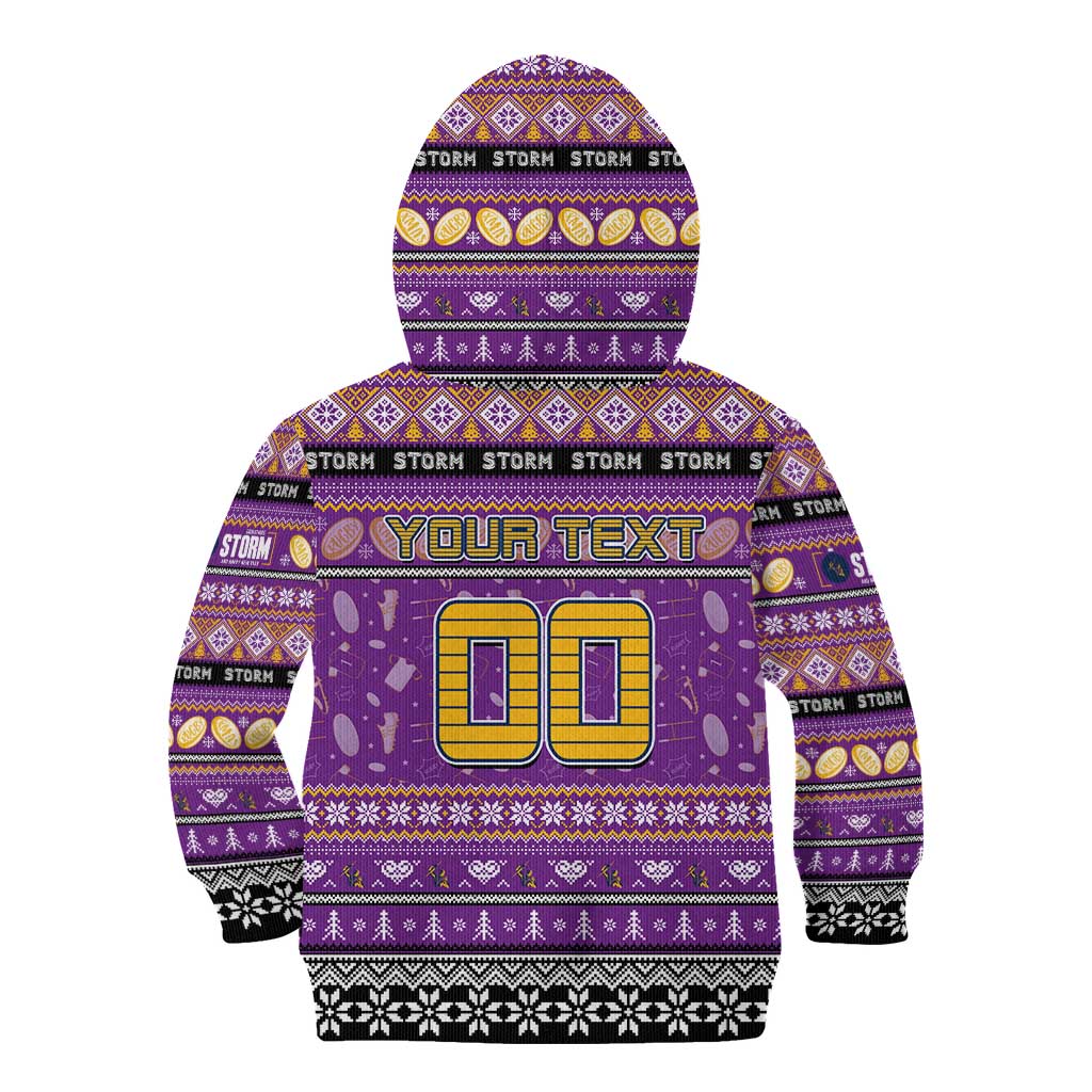 Personalized Storm Rugby Xmas Kid Hoodie Australia NRL Mascot
