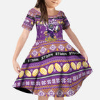 Personalized Storm Rugby Xmas Kid Short Sleeve Dress Australia NRL Mascot