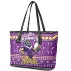 Storm Rugby Xmas Leather Tote Bag Australia NRL Mascot