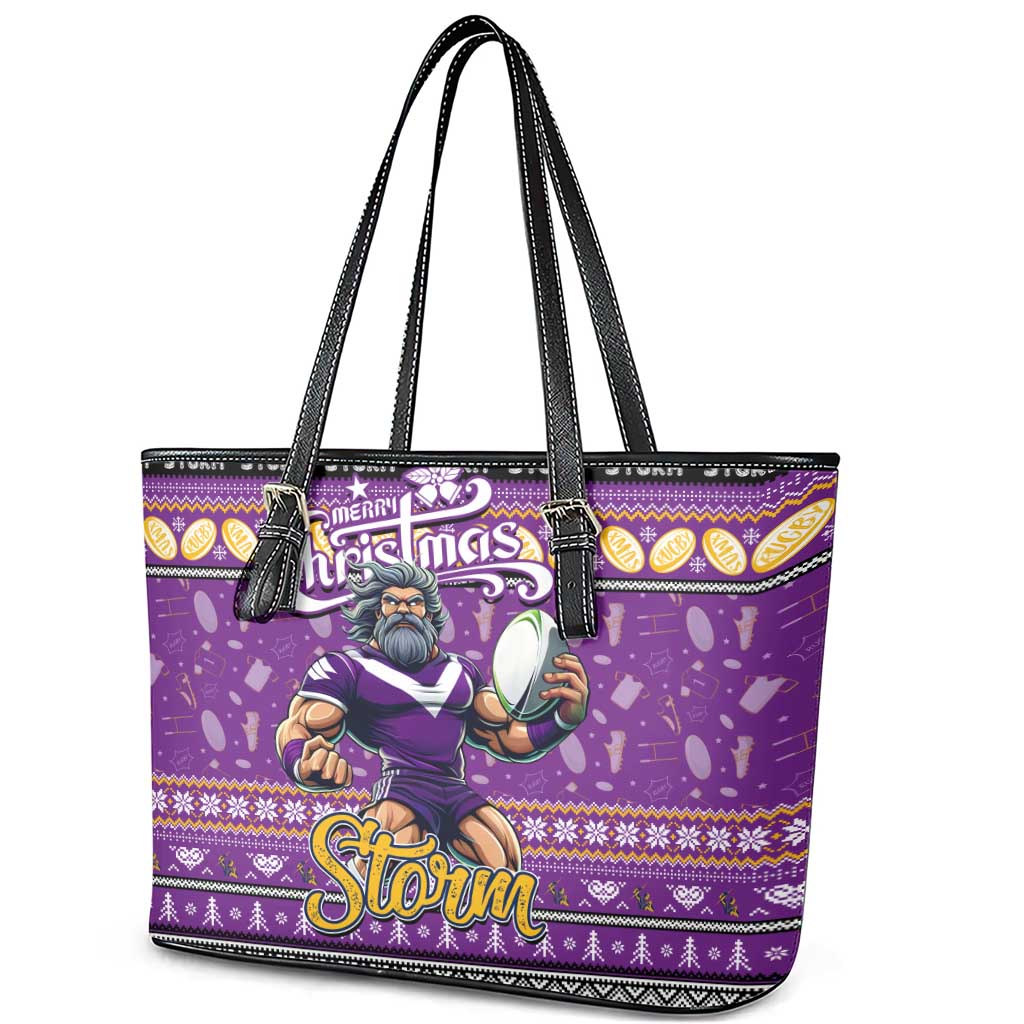 Storm Rugby Xmas Leather Tote Bag Australia NRL Mascot