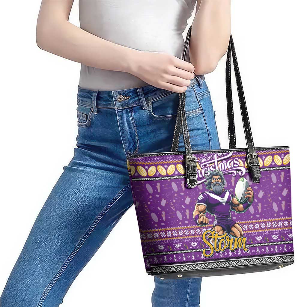 Storm Rugby Xmas Leather Tote Bag Australia NRL Mascot