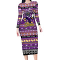 Personalized Storm Rugby Xmas Long Sleeve Bodycon Dress Australia NRL Mascot