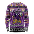 Personalized Storm Rugby Xmas Long Sleeve Shirt Australia NRL Mascot