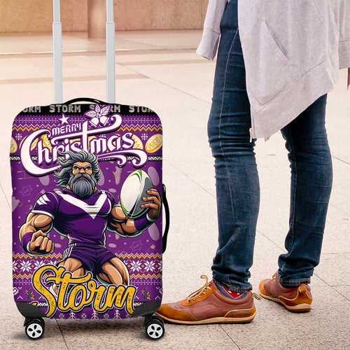 Storm Rugby Xmas Luggage Cover Australia NRL Mascot