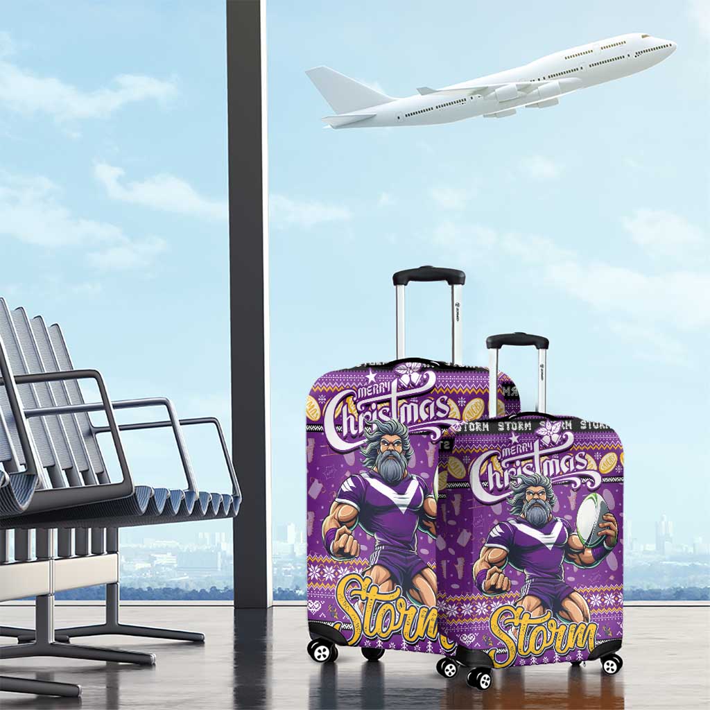 Storm Rugby Xmas Luggage Cover Australia NRL Mascot