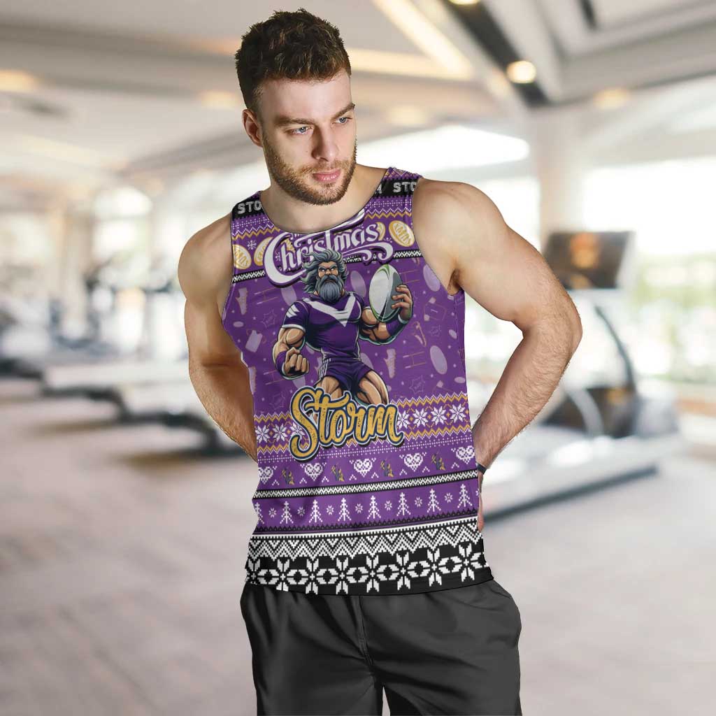 Personalized Storm Rugby Xmas Men Tank Top Australia NRL Mascot