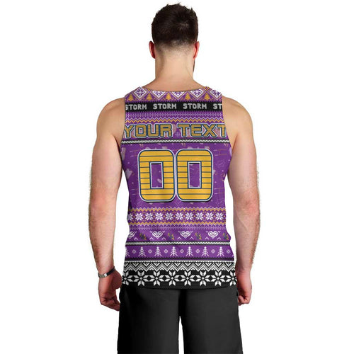Personalized Storm Rugby Xmas Men Tank Top Australia NRL Mascot