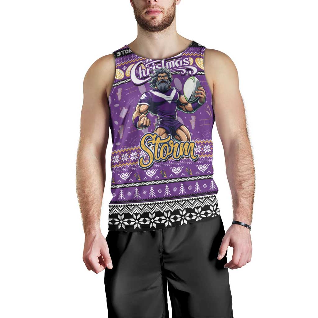 Personalized Storm Rugby Xmas Men Tank Top Australia NRL Mascot