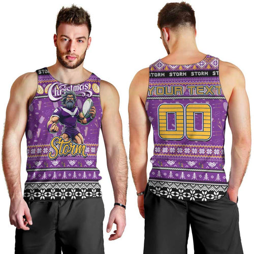 Personalized Storm Rugby Xmas Men Tank Top Australia NRL Mascot