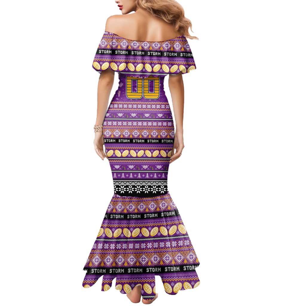 Personalized Storm Rugby Xmas Mermaid Dress Australia NRL Mascot