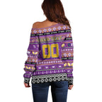 Personalized Storm Rugby Xmas Off Shoulder Sweater Australia NRL Mascot
