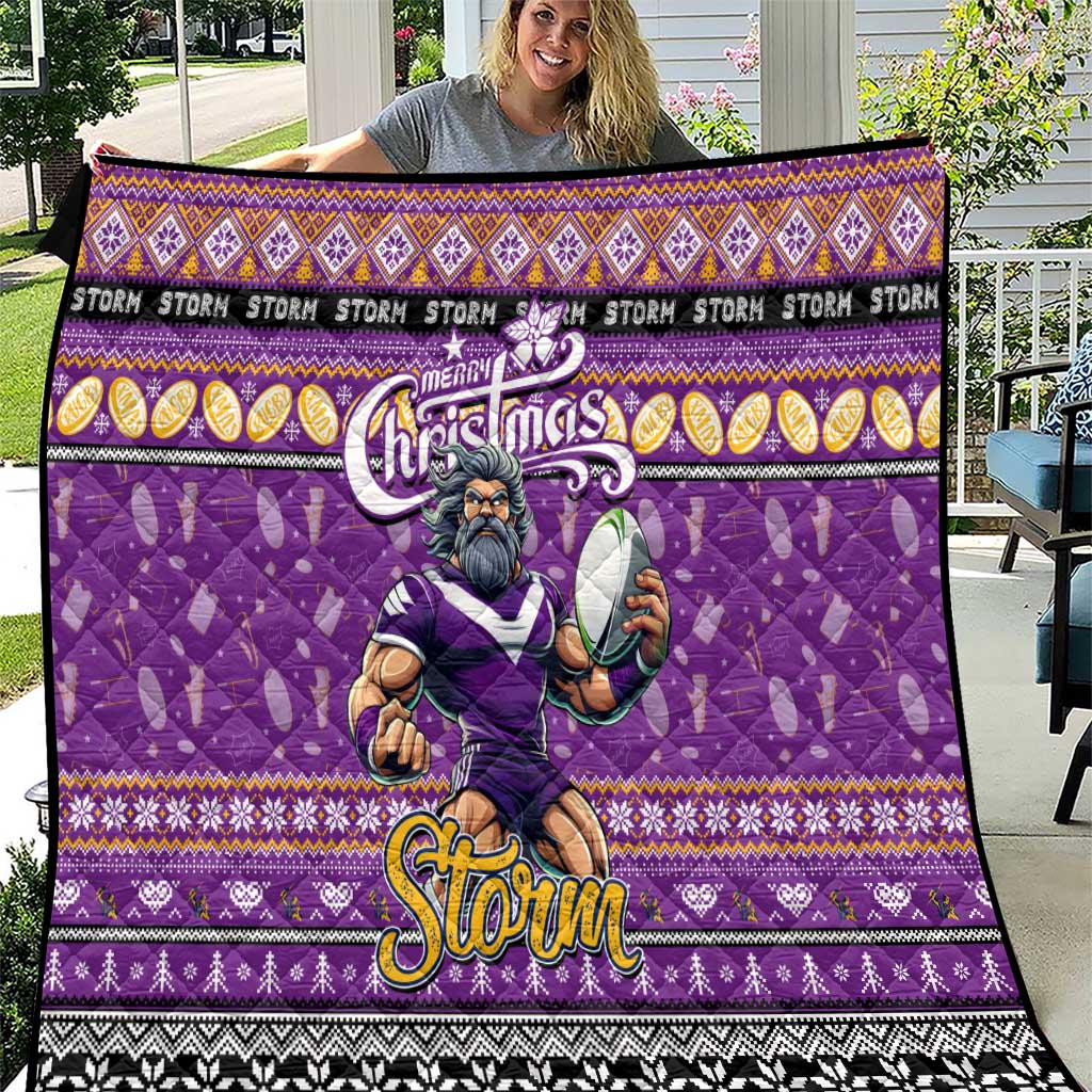 Storm Rugby Xmas Quilt Australia NRL Mascot