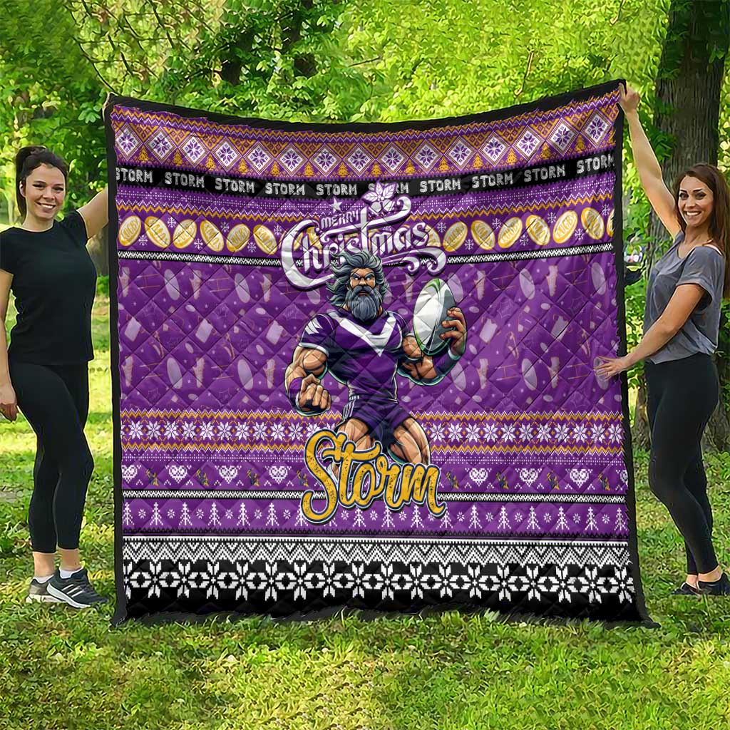 Storm Rugby Xmas Quilt Australia NRL Mascot