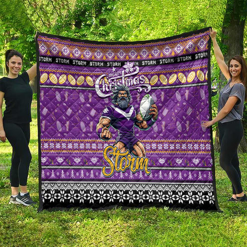 Storm Rugby Xmas Quilt Australia NRL Mascot