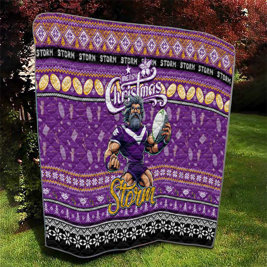Storm Rugby Xmas Quilt Australia NRL Mascot
