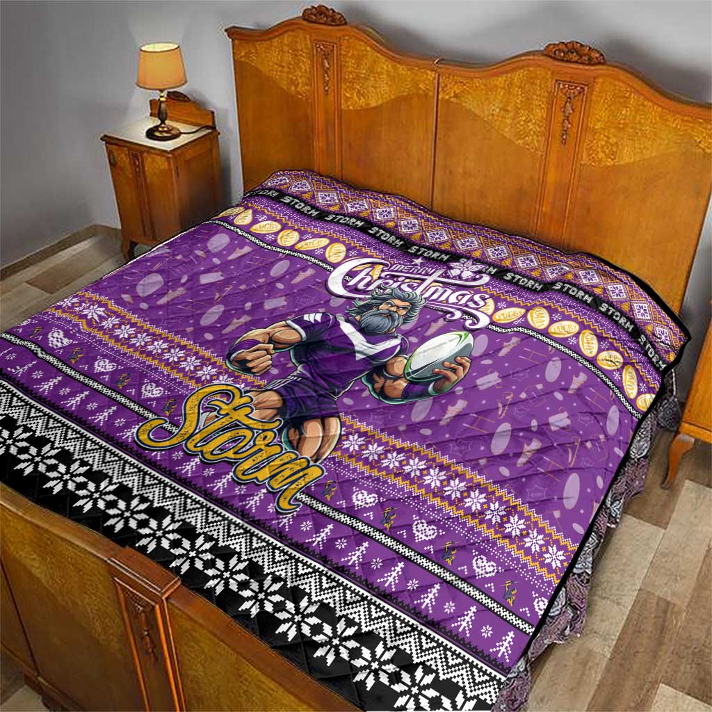 Storm Rugby Xmas Quilt Australia NRL Mascot