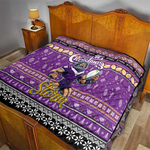 Storm Rugby Xmas Quilt Australia NRL Mascot