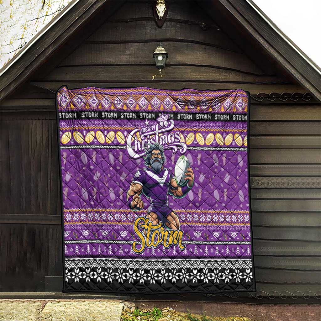 Storm Rugby Xmas Quilt Australia NRL Mascot