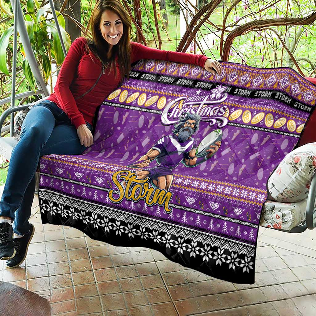 Storm Rugby Xmas Quilt Australia NRL Mascot