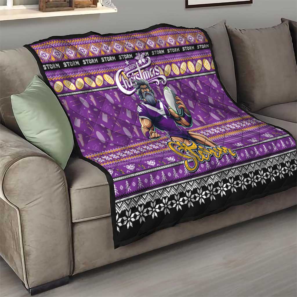 Storm Rugby Xmas Quilt Australia NRL Mascot