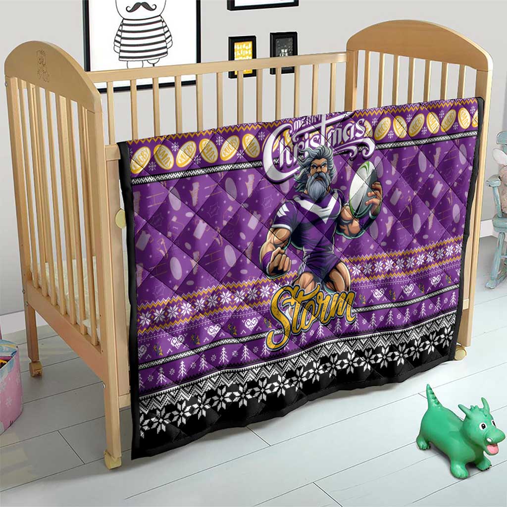 Storm Rugby Xmas Quilt Australia NRL Mascot