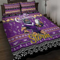 Storm Rugby Xmas Quilt Bed Set Australia NRL Mascot