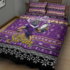 Storm Rugby Xmas Quilt Bed Set Australia NRL Mascot