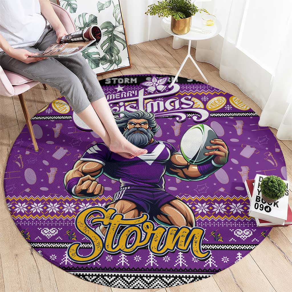 Storm Rugby Xmas Round Carpet Australia NRL Mascot