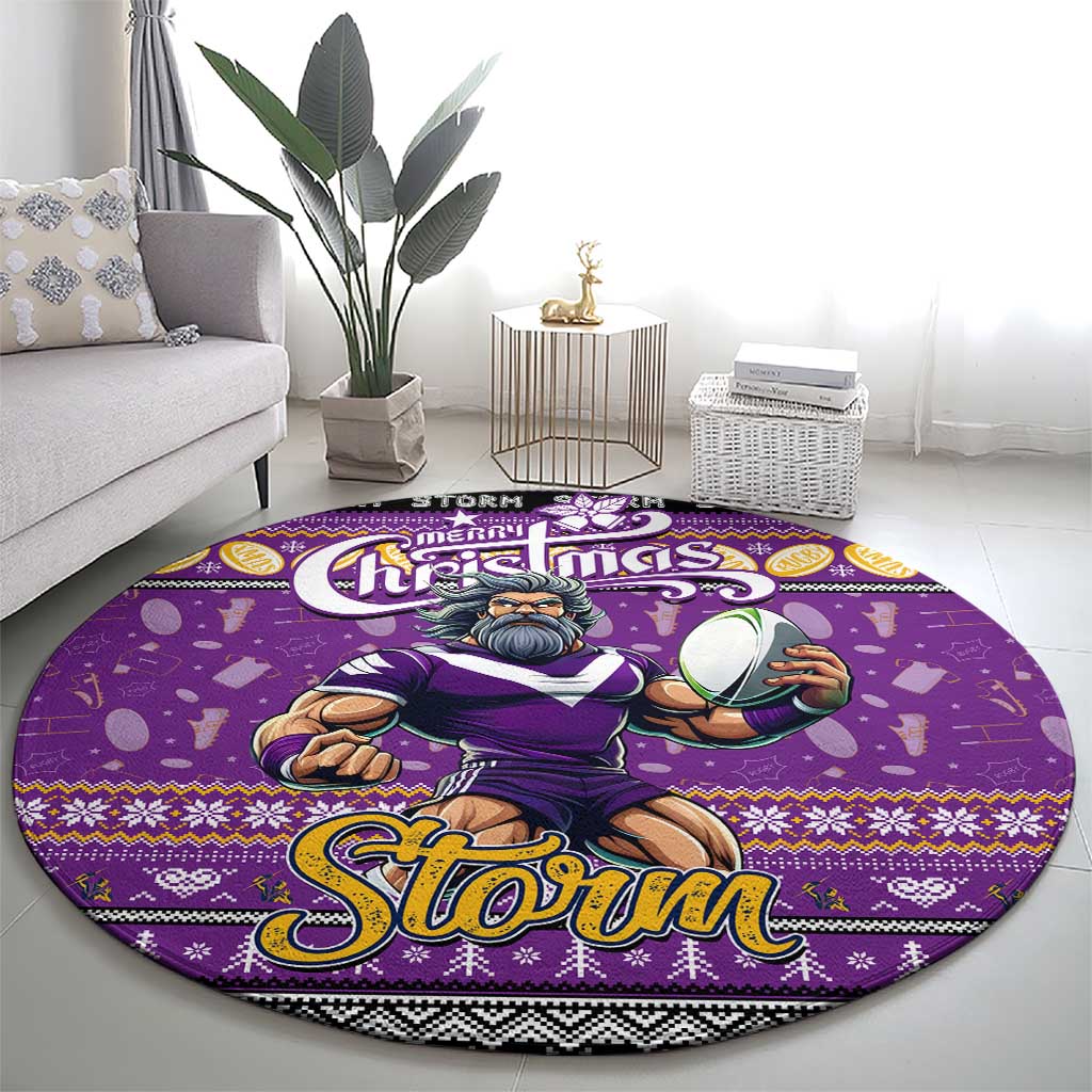 Storm Rugby Xmas Round Carpet Australia NRL Mascot