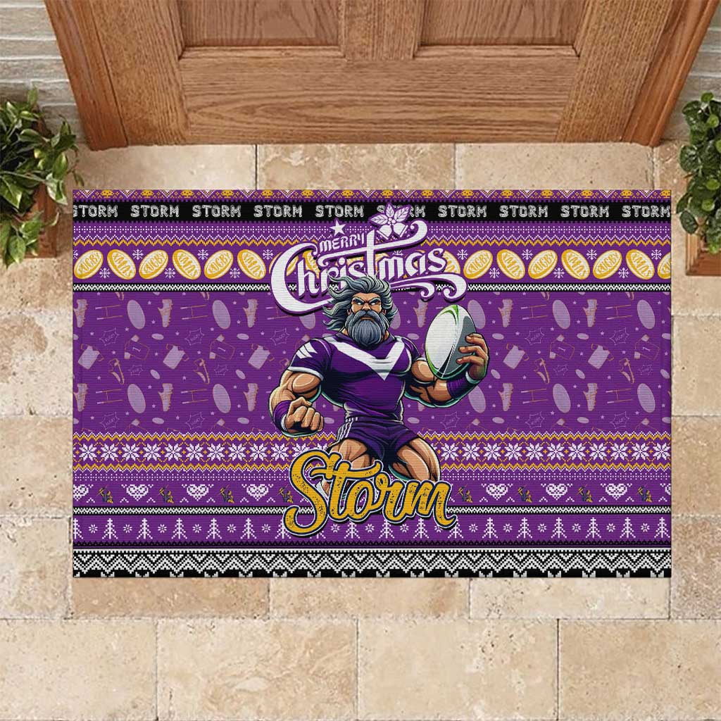 Storm Rugby Xmas Rubber Doormat Australia NRL Mascot