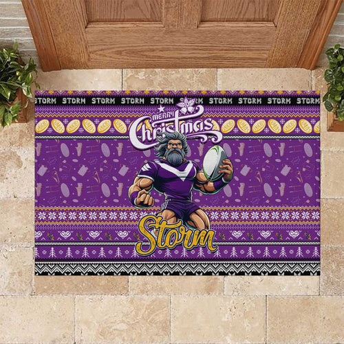 Storm Rugby Xmas Rubber Doormat Australia NRL Mascot