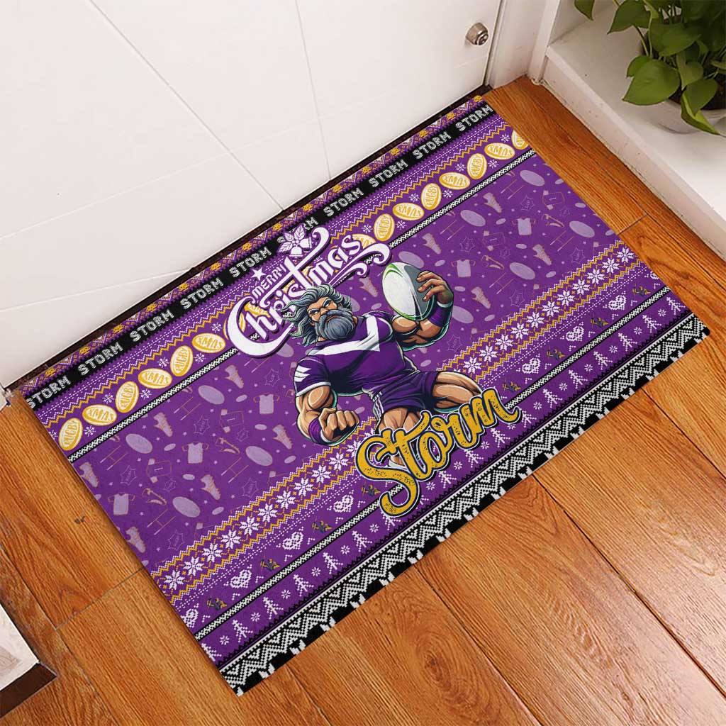 Storm Rugby Xmas Rubber Doormat Australia NRL Mascot