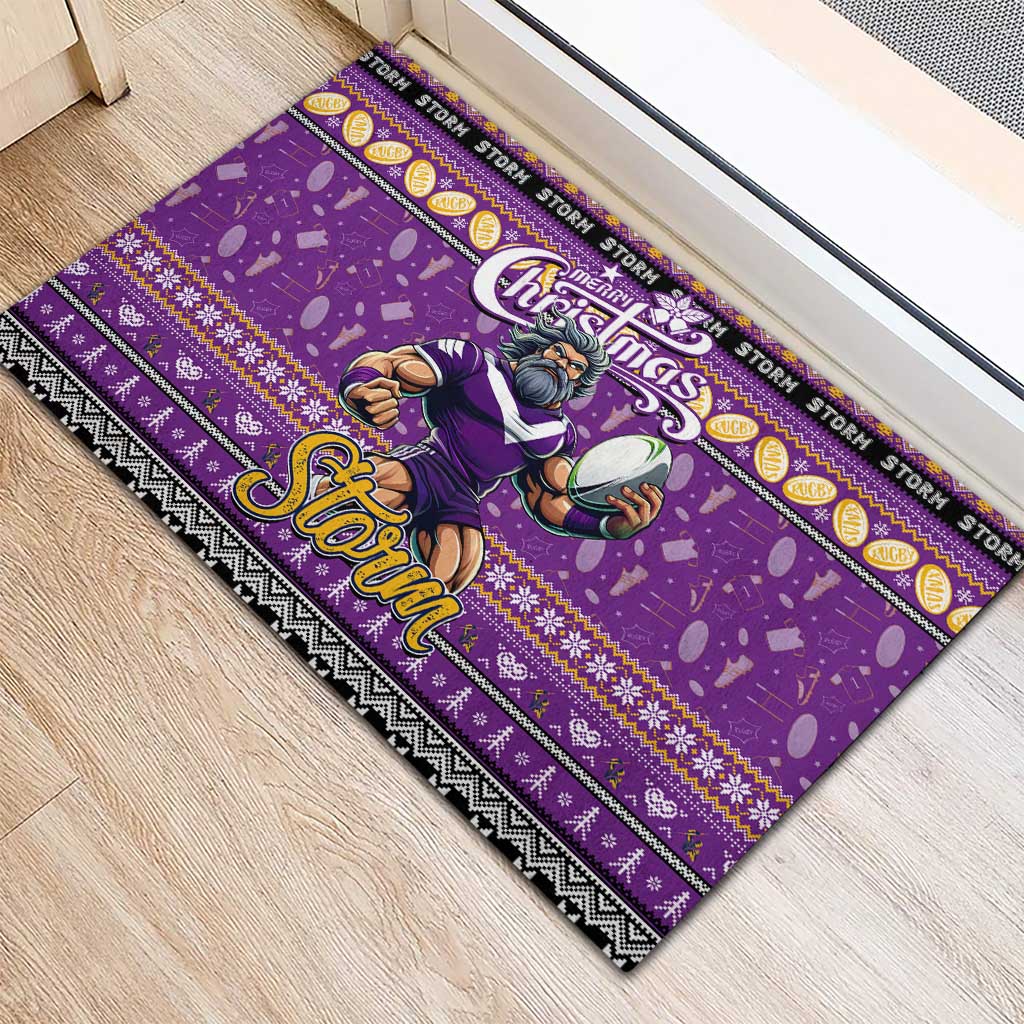 Storm Rugby Xmas Rubber Doormat Australia NRL Mascot