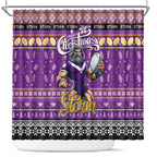 Storm Rugby Xmas Shower Curtain Australia NRL Mascot
