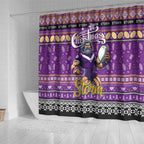 Storm Rugby Xmas Shower Curtain Australia NRL Mascot