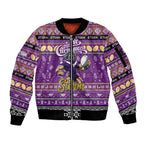 Personalized Storm Rugby Xmas Sleeve Zip Bomber Jacket Australia NRL Mascot