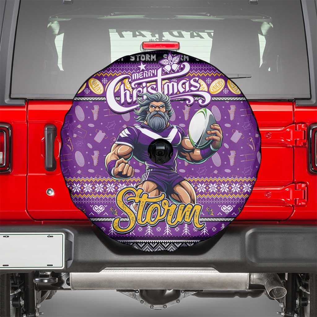Storm Rugby Xmas Spare Tire Cover Australia NRL Mascot