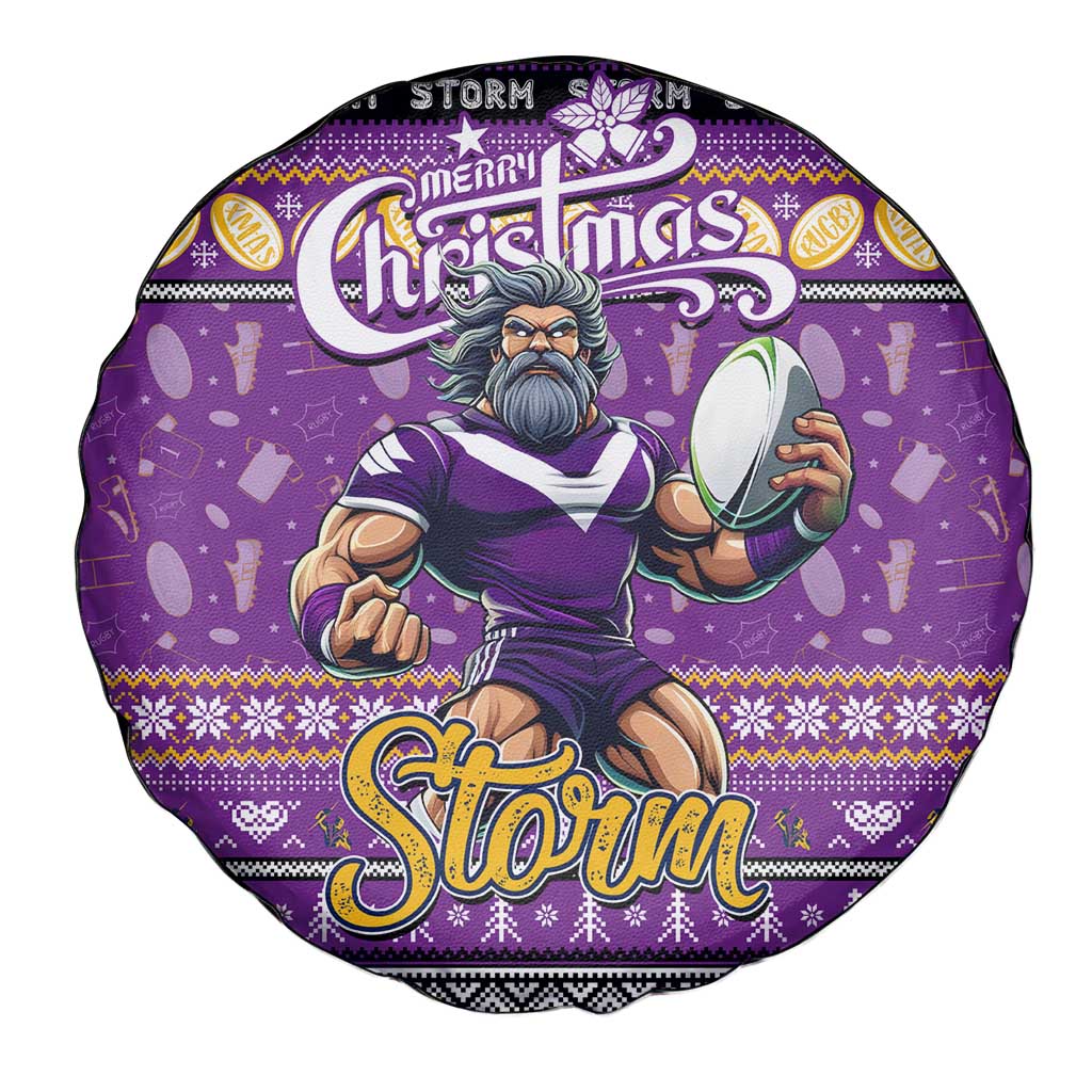 Storm Rugby Xmas Spare Tire Cover Australia NRL Mascot