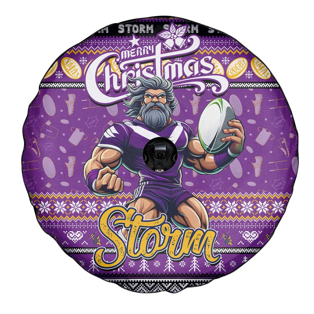 Storm Rugby Xmas Spare Tire Cover Australia NRL Mascot