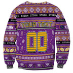 Personalized Storm Rugby Xmas Sweatshirt Australia NRL Mascot