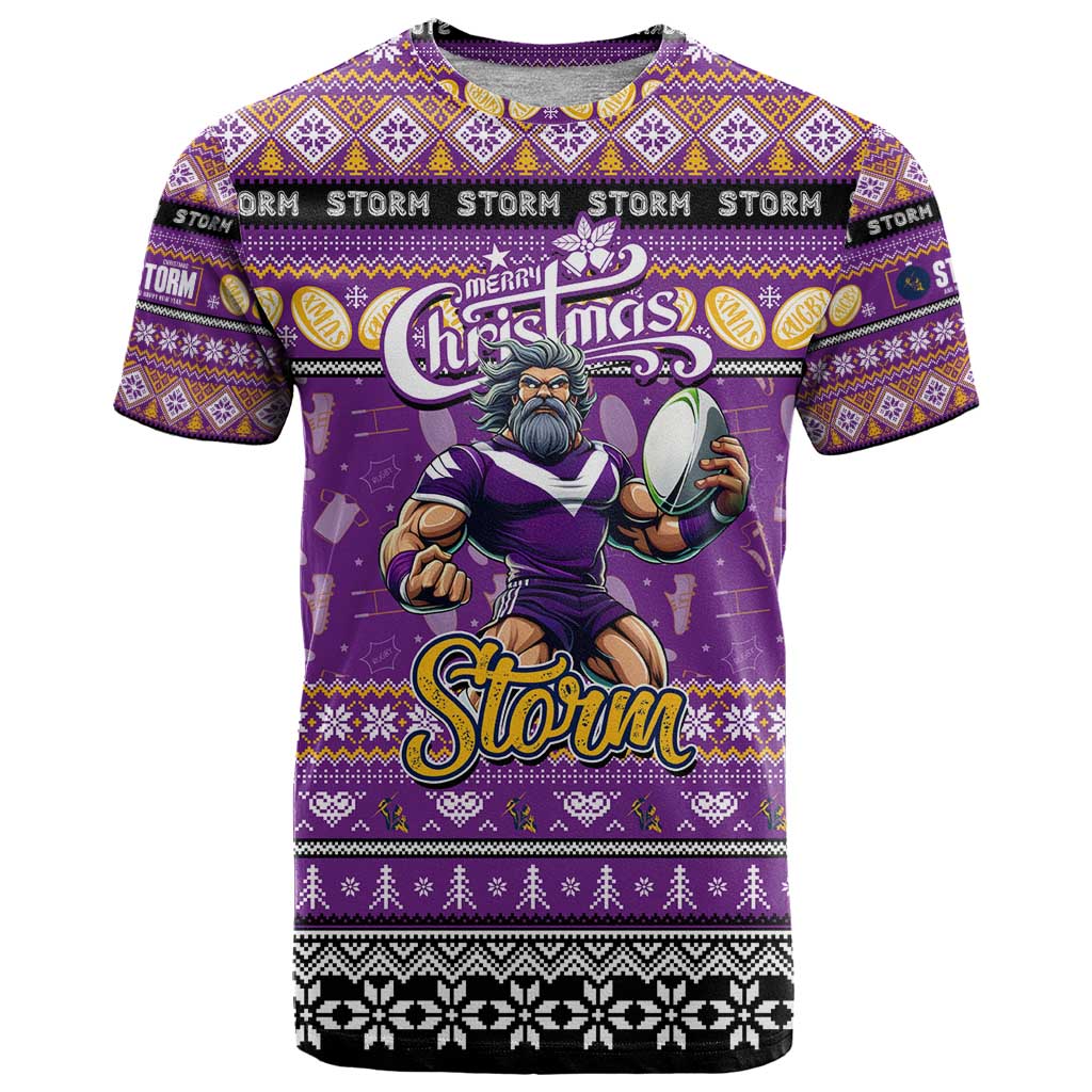 Personalized Storm Rugby Xmas T Shirt Australia NRL Mascot