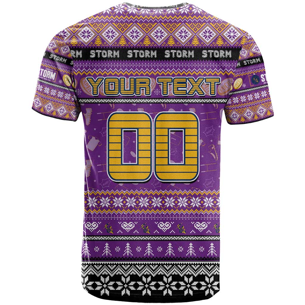 Personalized Storm Rugby Xmas T Shirt Australia NRL Mascot