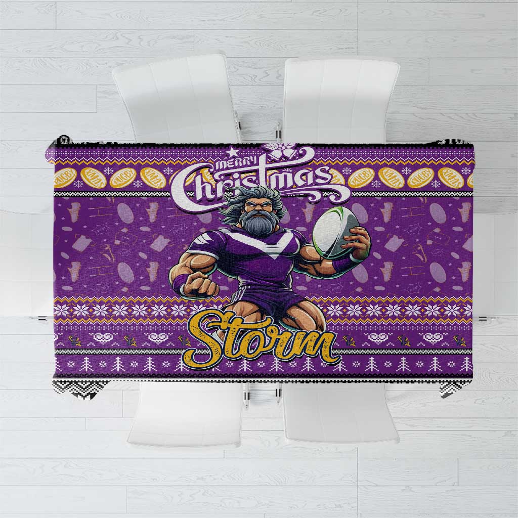 Storm Rugby Xmas Tablecloth Australia NRL Mascot