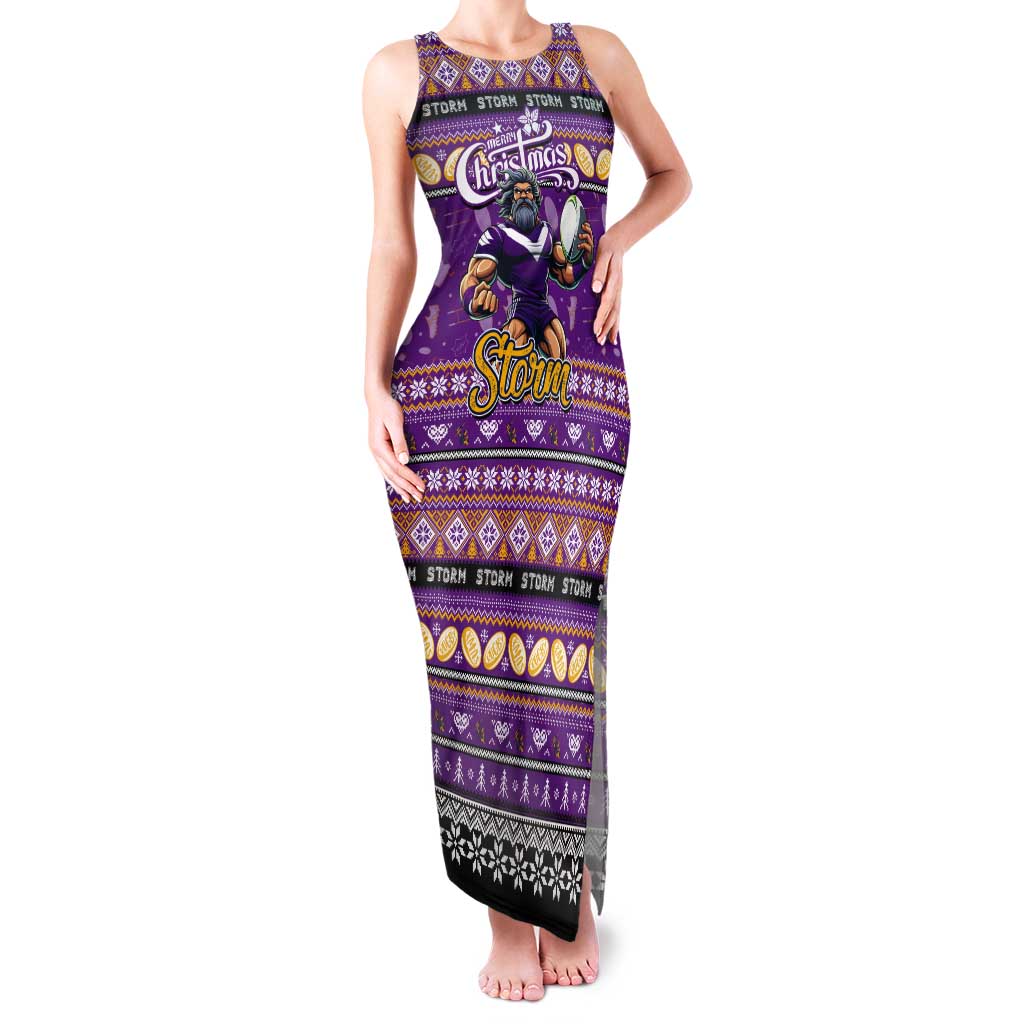 Personalized Storm Rugby Xmas Tank Maxi Dress Australia NRL Mascot