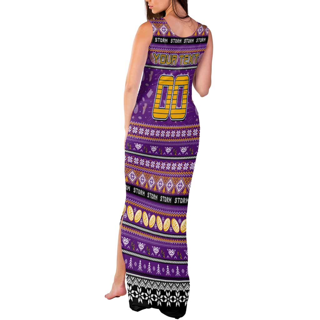 Personalized Storm Rugby Xmas Tank Maxi Dress Australia NRL Mascot