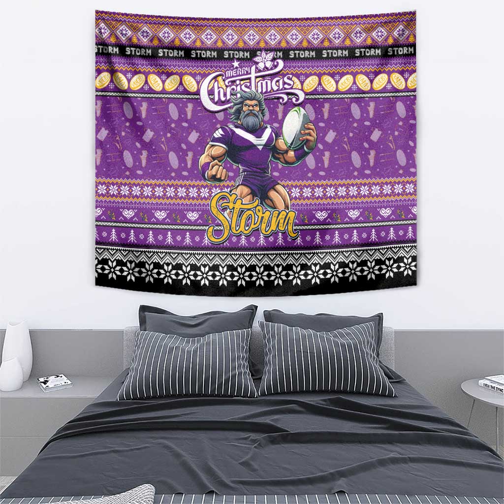 Storm Rugby Xmas Tapestry Australia NRL Mascot