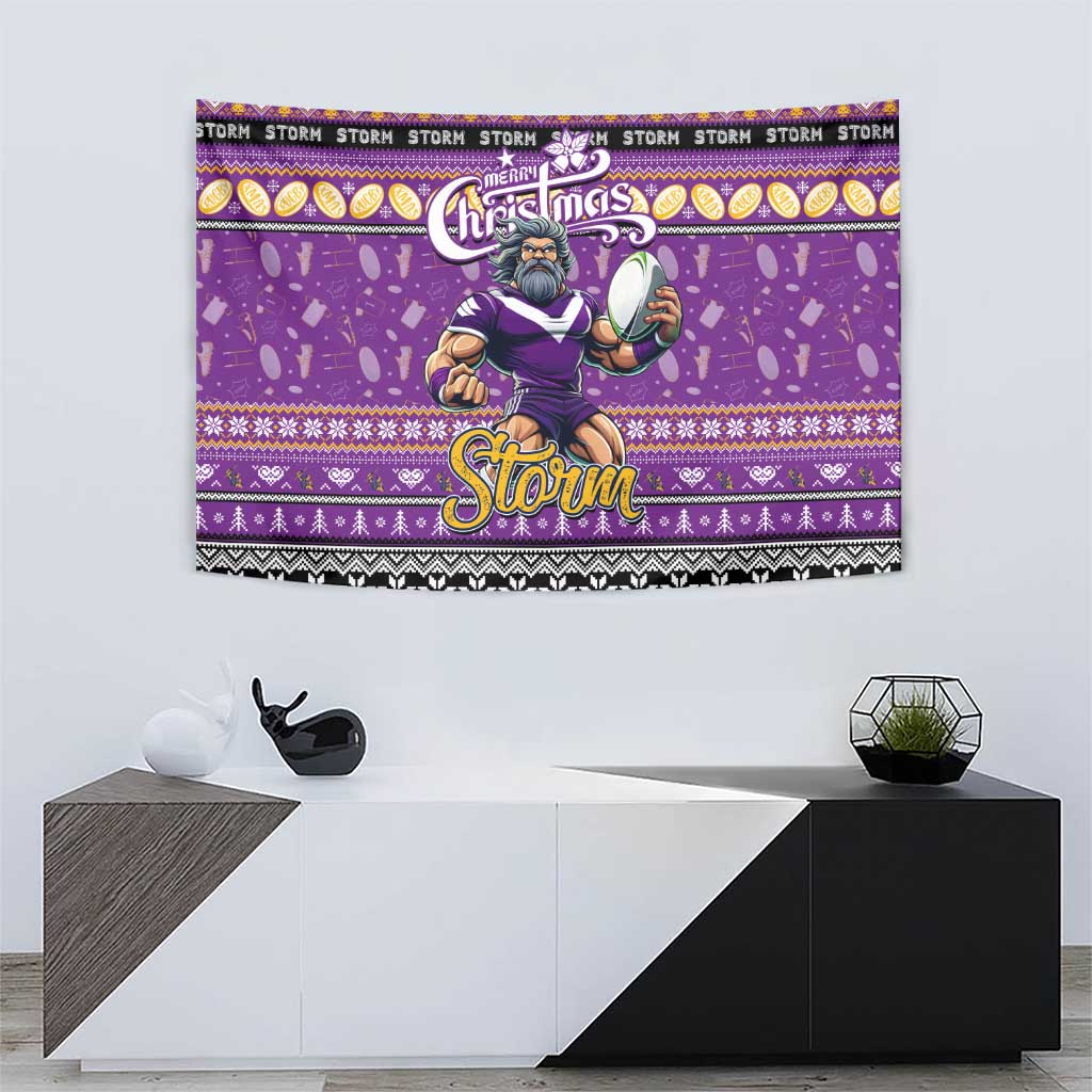 Storm Rugby Xmas Tapestry Australia NRL Mascot